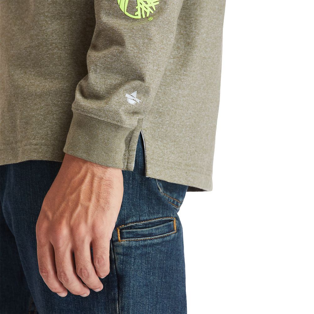 Camisetas Masculino - Timberland Pro® Base Plate Long-Sleeve Logo - HJRNM1395 - Verde Oliva